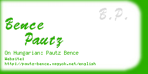 bence pautz business card